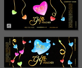 Valentine day gift vouchers template vector 01