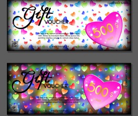 Valentine day gift vouchers template vector 02