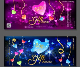 Valentine day gift vouchers template vector 03