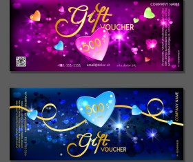 Valentine day gift vouchers template vector 04