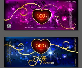 Valentine day gift vouchers template vector 05