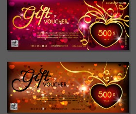 Valentine day gift vouchers template vector 06