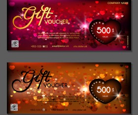 Valentine day gift vouchers template vector 07