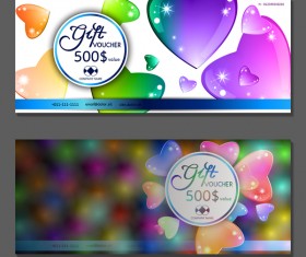 Valentine day gift vouchers template vector 08