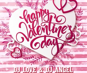 Valentine day party poster pink vector