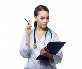 View the medical record card doctor Stock Photo
