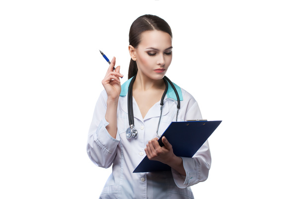 View the medical record card doctor Stock Photo
