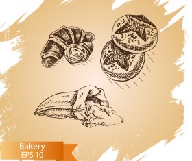 Vintage bakery grunge background vector