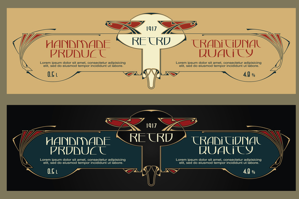 Vintage banner template vector material 02