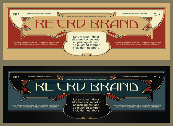 Vintage banner template vector material 03