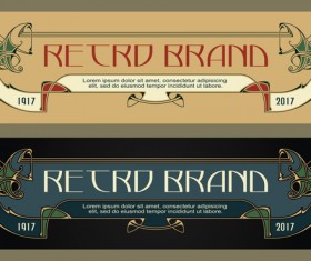Vintage banner template vector material 05