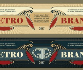 Vintage banner template vector material 07