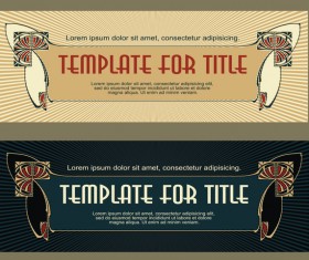 Vintage banner template vector material 08