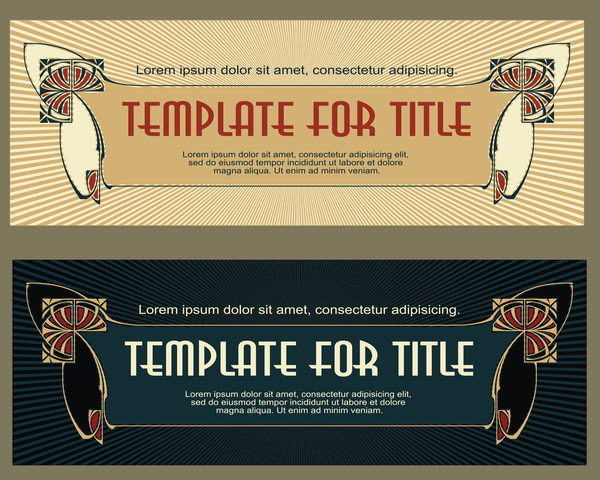 Vintage banner template vector material 08