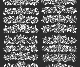 Vintage floral borders ornaments vectors 01