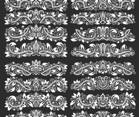 Vintage floral borders ornaments vectors 02
