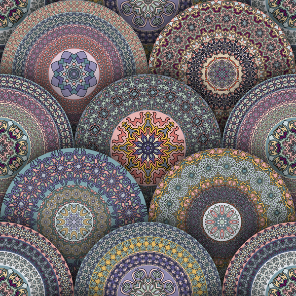 Vintage floral texture pattern vectors 14