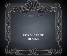 Vintege vector frame with black background vector 01
