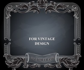 Vintege vector frame with black background vector 02