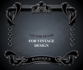 Vintege vector frame with black background vector 03