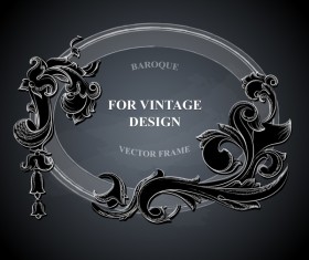 Vintege vector frame with black background vector 04