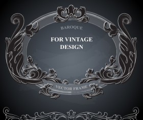 Vintege vector frame with black background vector 05