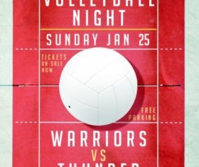 Volleyball Night Flyer Psd Template