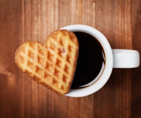Waffles on a coffee cup Stock Photo
