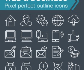 Business outline icons set