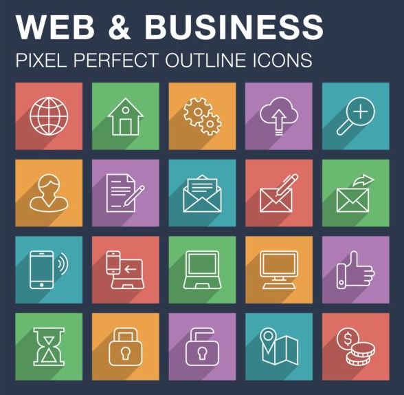 Web outline icons