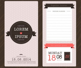 Wedding invitation template vintage styles vector 01