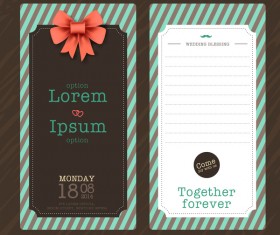 Wedding invitation template vintage styles vector 02