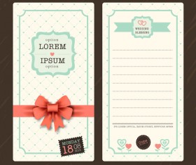 Wedding invitation template vintage styles vector 03