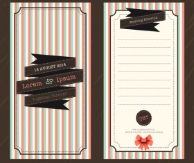 Wedding invitation template vintage styles vector 04