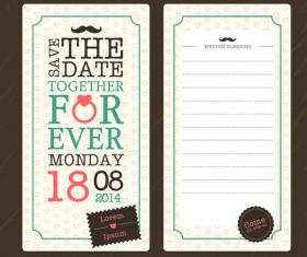 Wedding invitation template vintage styles vector 05
