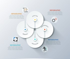 White Circles Infographics template vector 01