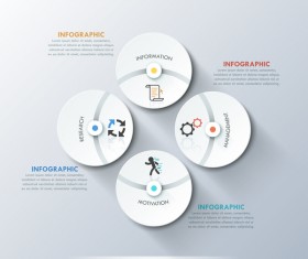 White Circles Infographics template vector 02
