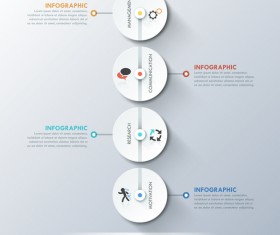 White Circles Infographics template vector 03