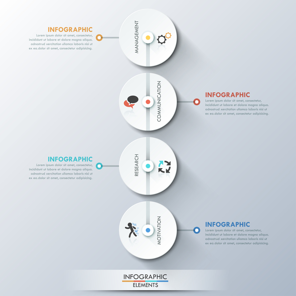 White Circles Infographics template vector 03