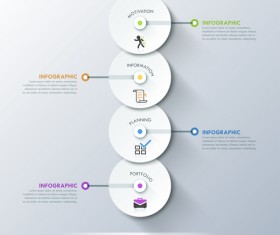 White Circles Infographics template vector 04