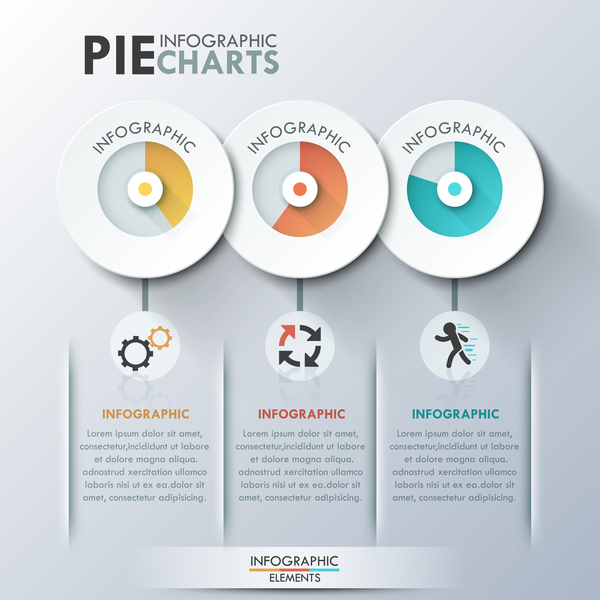 White Circles Infographics template vector 06