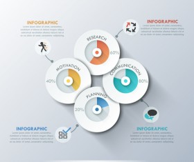 White Circles Infographics template vector 07