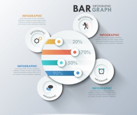 White Circles Infographics template vector 09