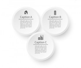White Infographic template with white circles vector 02