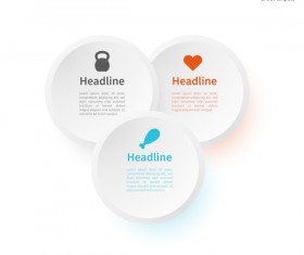 White Infographic template with white circles vector 03