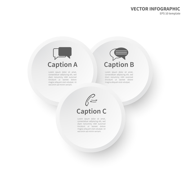 White Infographic template with white circles vector 04