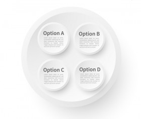 White Infographic template with white circles vector 06