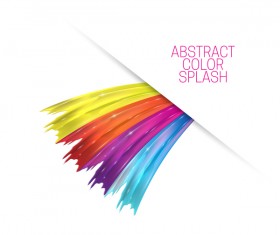 White background and abstract color splash vector material 08