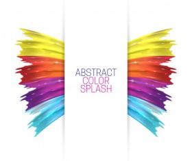 White background and abstract color splash vector material 09