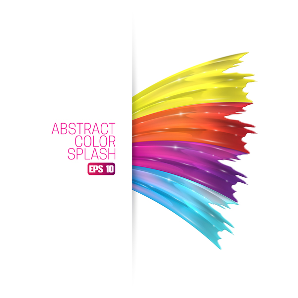 White background and abstract color splash vector material 10